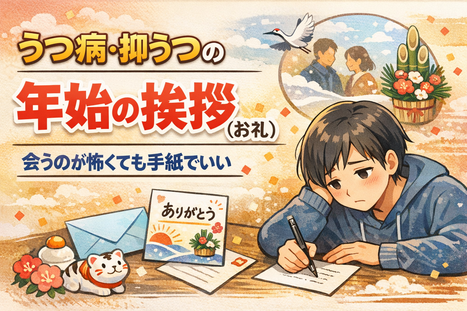 #062.会うのが怖くても大丈夫｜うつ病・抑うつの年始の挨拶（お礼）は手紙でいい