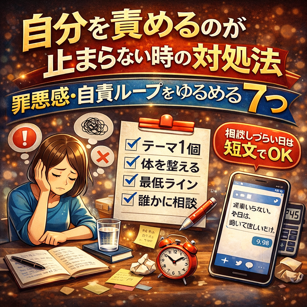 #070.自分を責めるのが止まらない時の対処法｜罪悪感・自責ループをゆるめる7つ