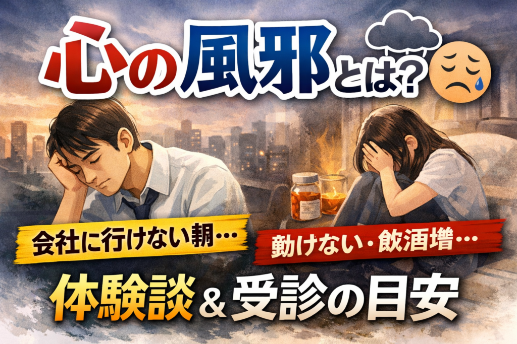 #072.心の風邪とは？うつ病・抑うつ状態の違いと症状チェック｜「会社に行けない朝」体験談＋受診の目安