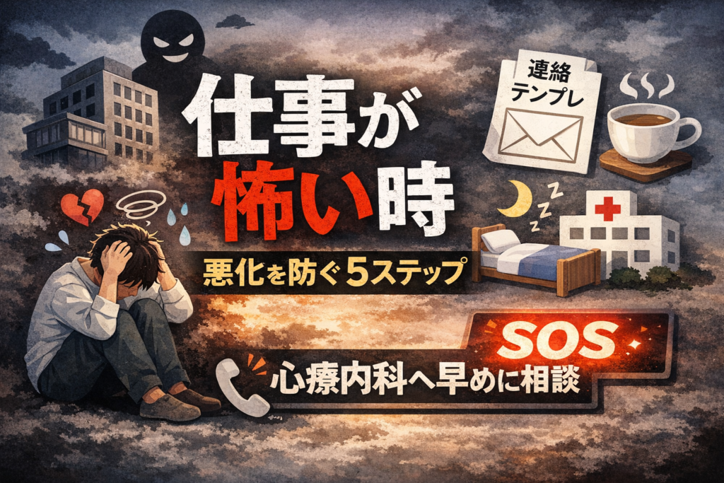 #078.仕事が怖い・出社が怖いと感じたら悪化前にこれだけ｜うつ・抑うつの5ステップ＋会社連絡テンプレ