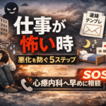 #078.仕事が怖い・出社が怖いと感じたら悪化前にこれだけ｜うつ・抑うつの5ステップ＋会社連絡テンプレ