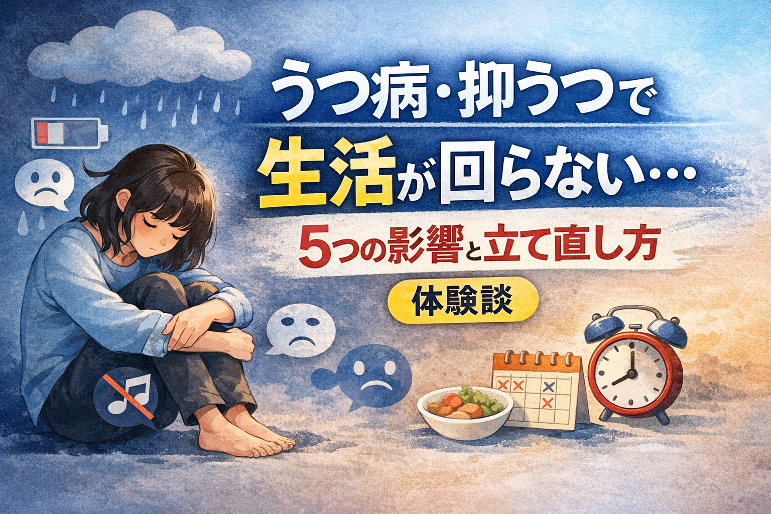 #082.うつ病・抑うつ状態で生活が回らない…？5つの影響と立て直し方【体験談】