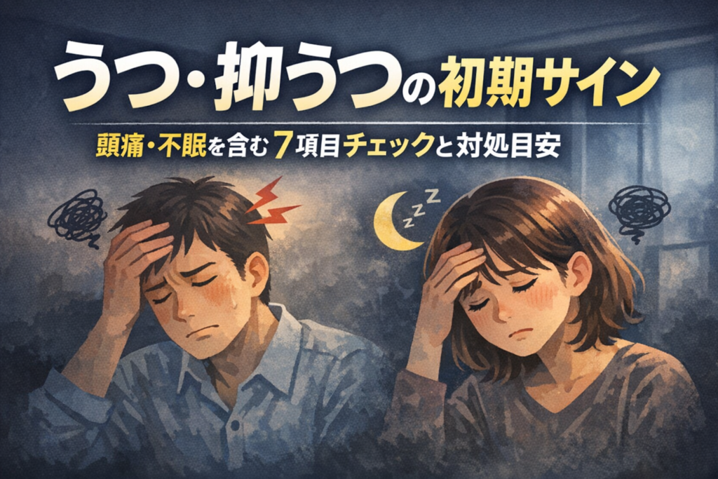 #087.うつ・抑うつの初期サイン｜頭痛・不眠を含む7項目チェックと対処目安