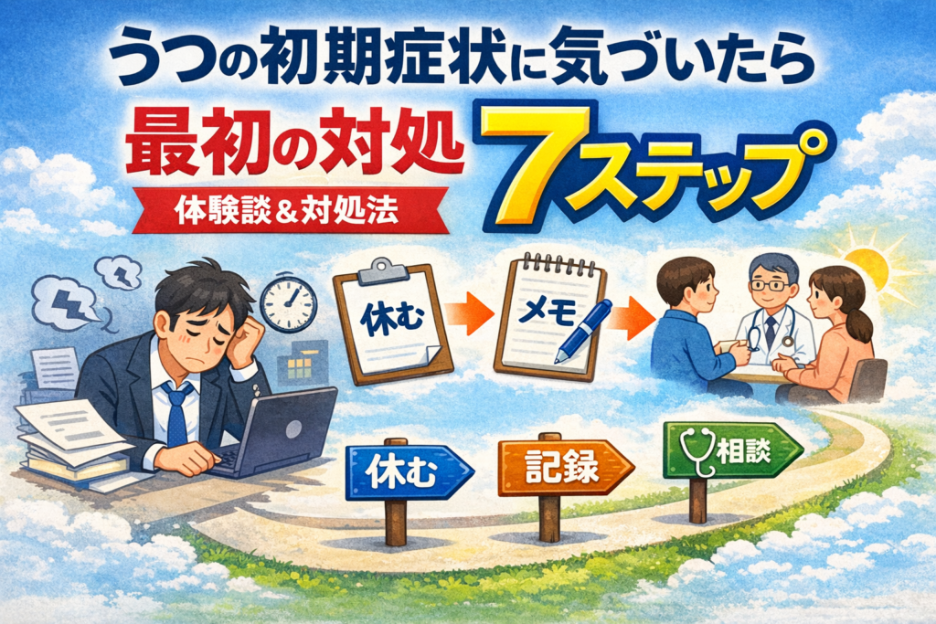 #088.うつ・抑うつの初期症状に気づいたら｜最初の対処7ステップ（体験談）