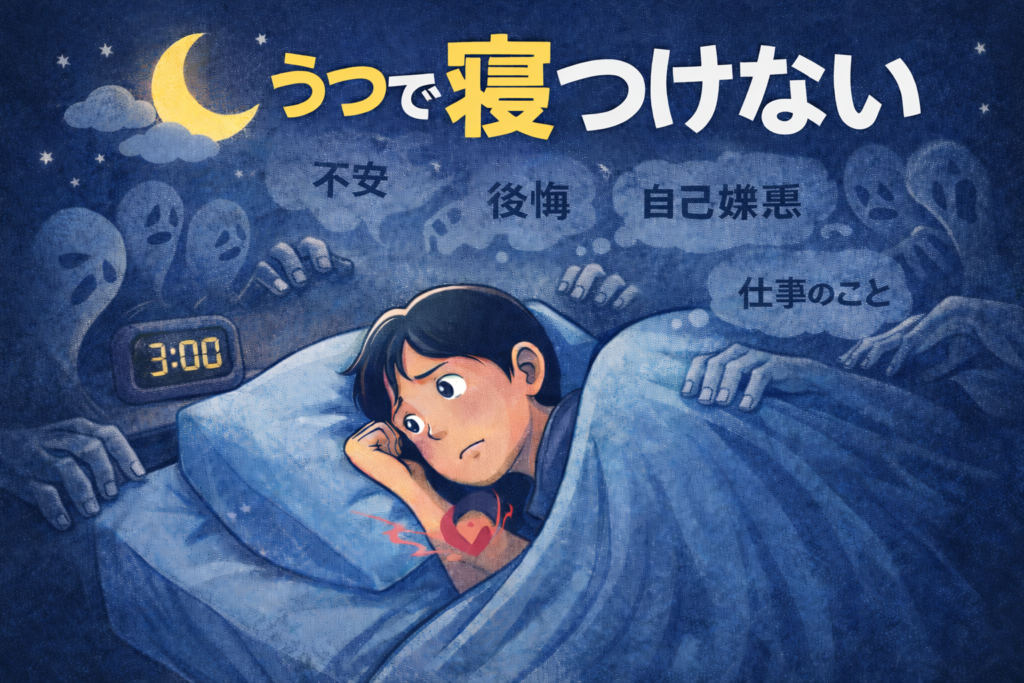 #092.うつ・抑うつで寝つけない（入眠困難）対策｜夜の反省を止める過ごし方