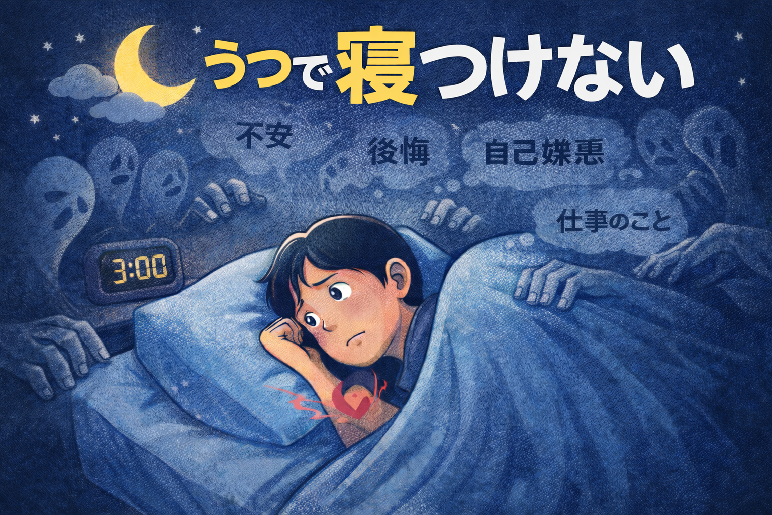 #092.うつ・抑うつで寝つけない（入眠困難）対策｜夜の反省を止める過ごし方