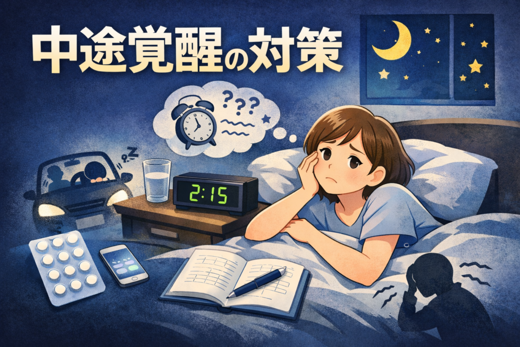 #093.中途覚醒してしまう対策｜睡眠薬でも2〜3時間で目が覚める夜の立て直し方【体験談】