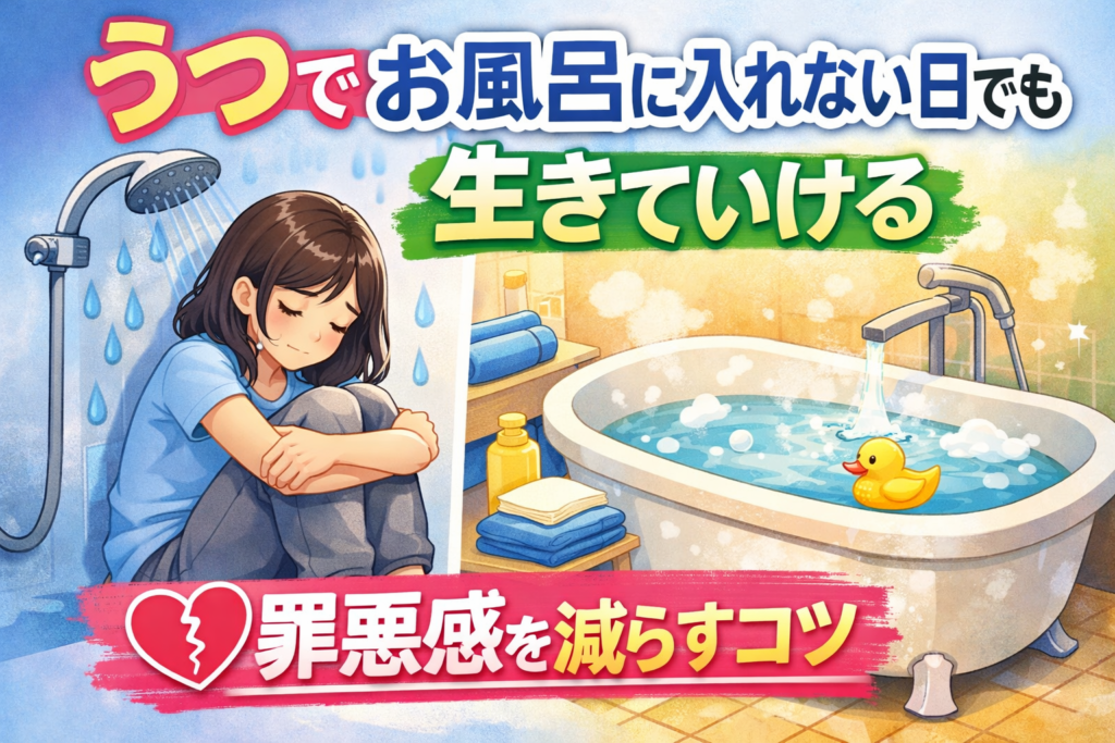 #095.うつでお風呂に入れない日は、入らなくても生きていける｜罪悪感を減らすコツ（体験談）