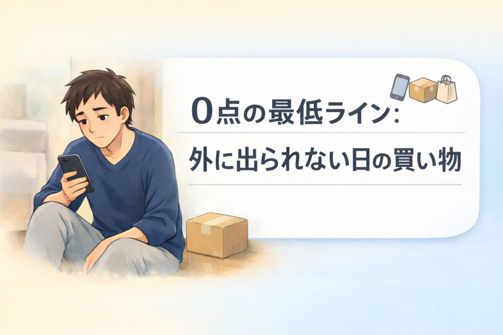 #105.0点の最低ライン：外に出られない日の買い物（ネット/置き配/親）