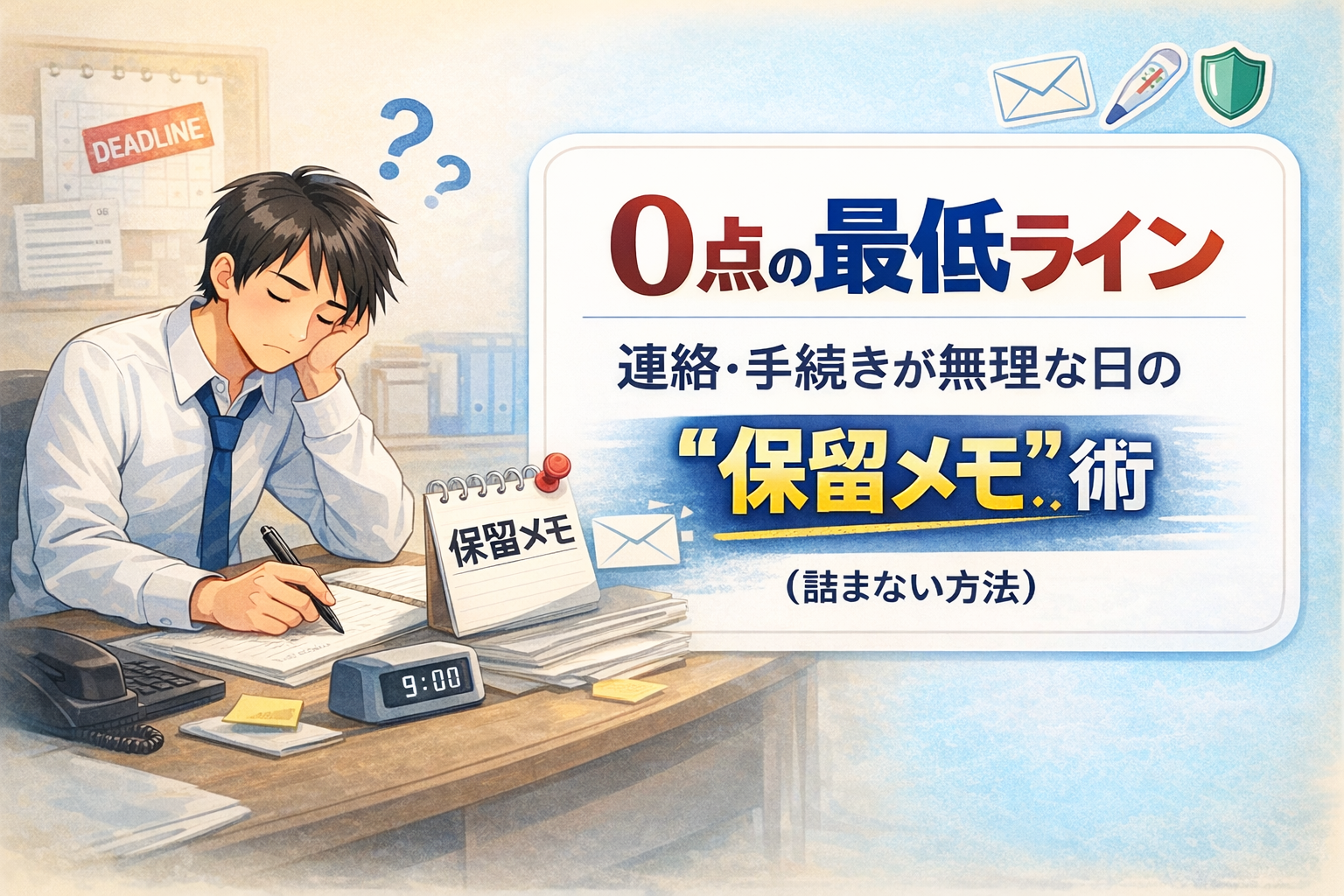 #106.0点の最低ライン：連絡・手続きが無理な日の“保留メモ”術（詰まない方法）