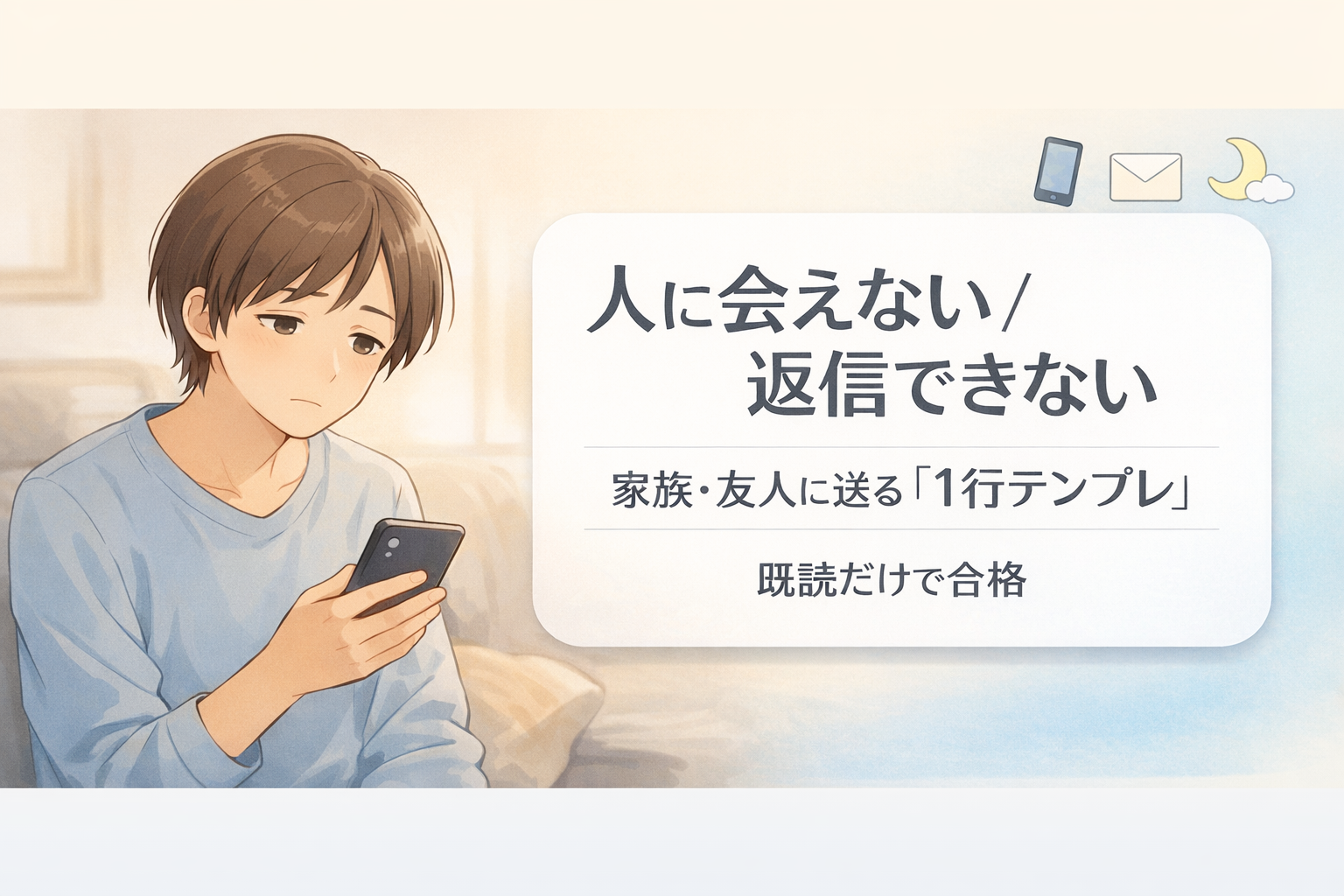 #113.うつで人に会えない・返信できない|家族・友人に送る「1行テンプレ」(既読だけで合格)