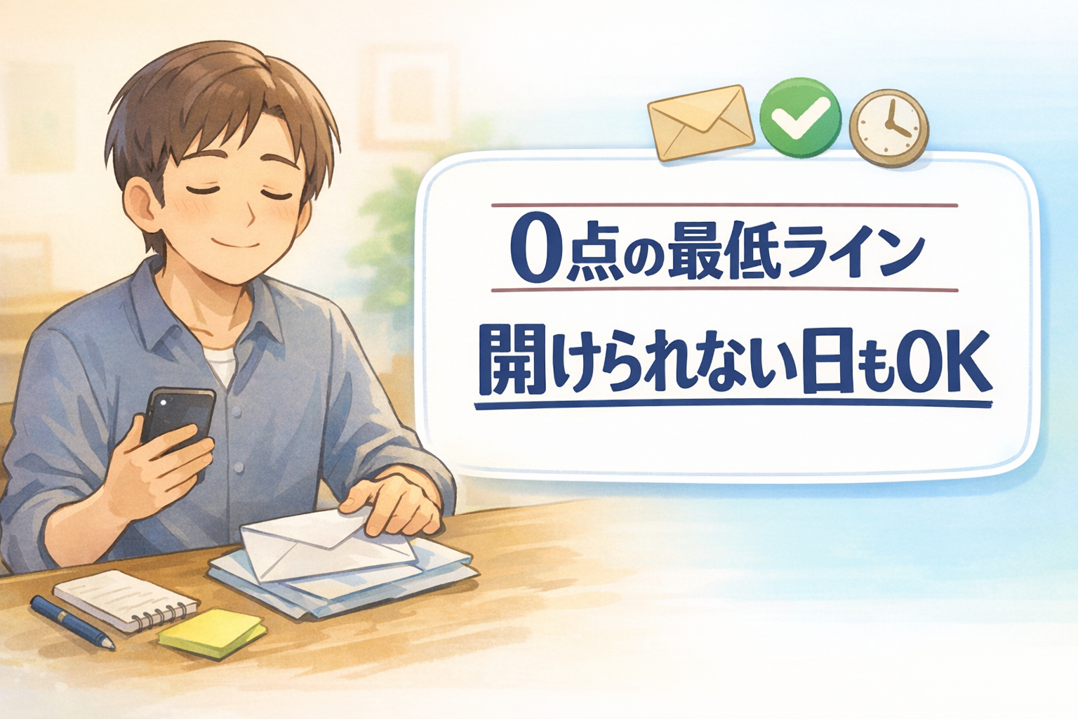 #116.0点の最低ライン：郵便物・請求書が開けられない日の処理（詰まない）