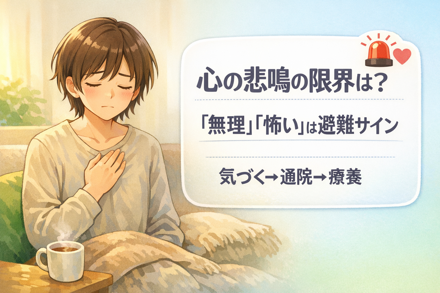 #118.心の悲鳴の「限界」は？｜判定じゃなく“避難サイン”として読む（うつで「無理」「何もかもが怖い」日）