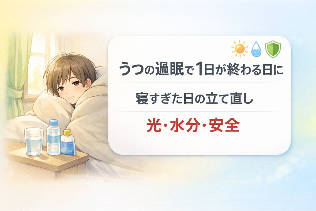 #121.うつの過眠で1日が終わる日に｜寝すぎた日の立て直し（光・水分・安全）