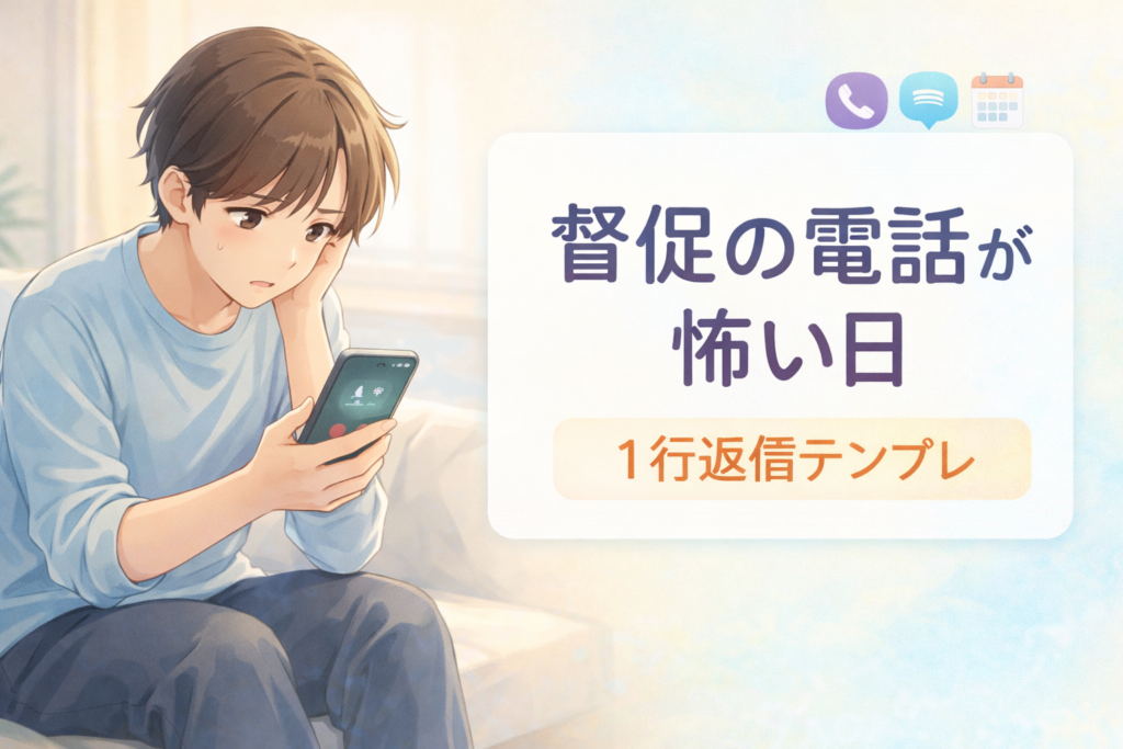 #123.督促の電話が怖くて出られない日｜「1行返信」テンプレ（SMS/メール）
