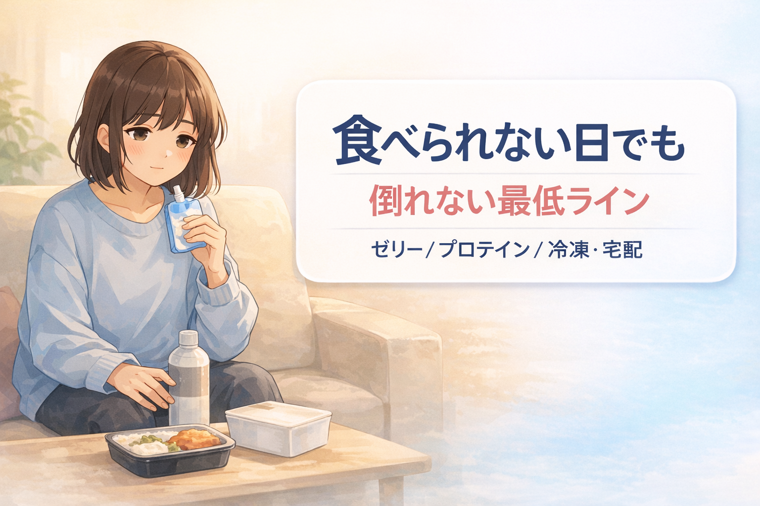 #135.うつで食べられない・作れない日｜倒れない最低ライン（ゼリー/プロテイン/冷凍・宅配）