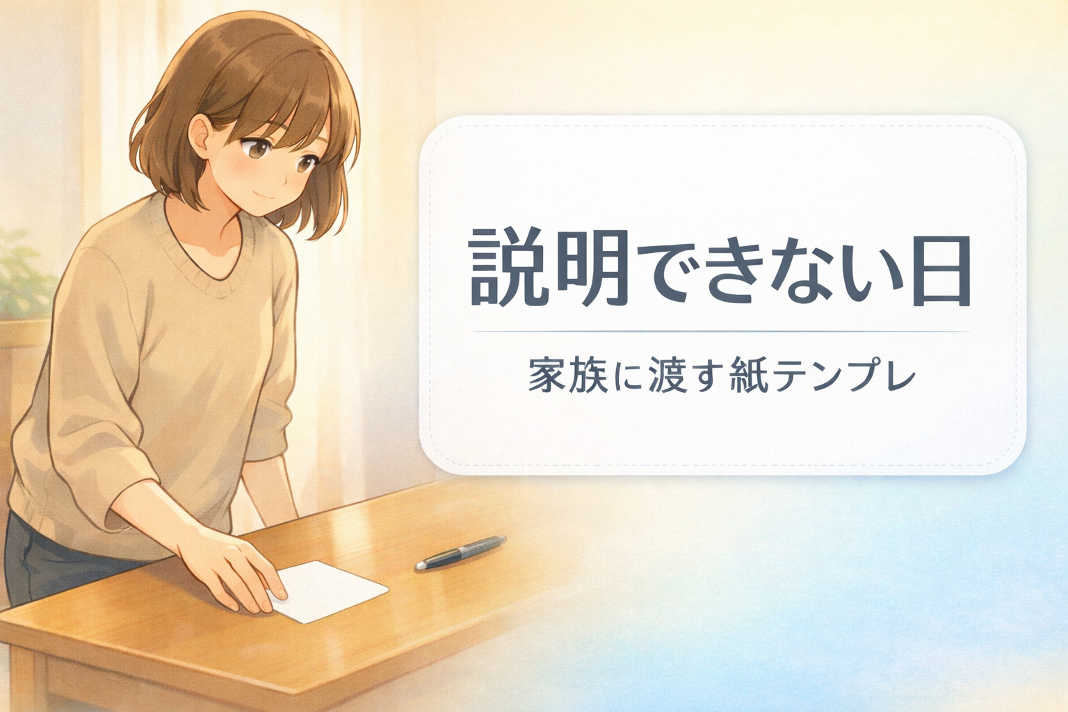 #142.うつ・抑うつ状態で説明できない日に｜家族に渡す紙テンプレ（そのまま使える）