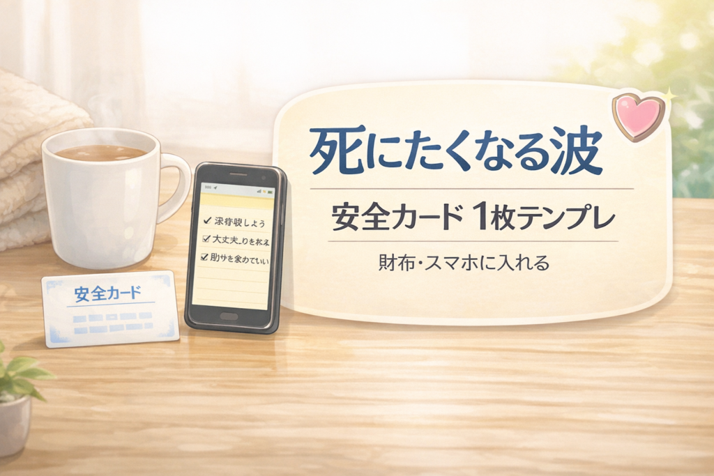 #151.うつ・抑うつ状態の「死にたくなる波」用“安全カード”｜財布・スマホに入れる1枚テンプレ