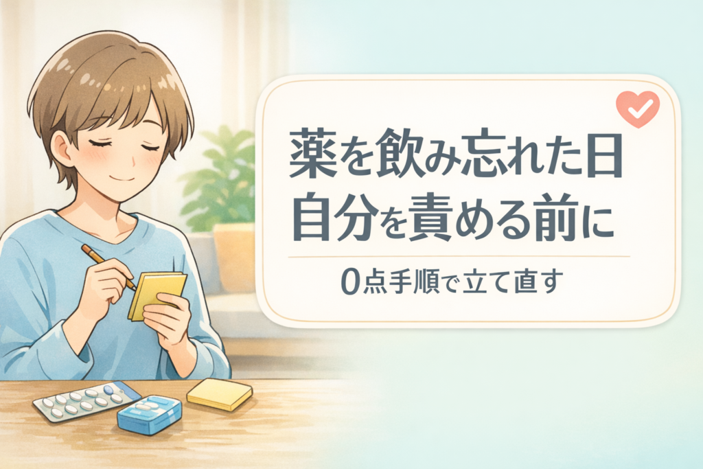 #161.うつ・抑うつ状態で薬を飲み忘れた日｜自分を責める前にやる0点手順（テンプレ付）