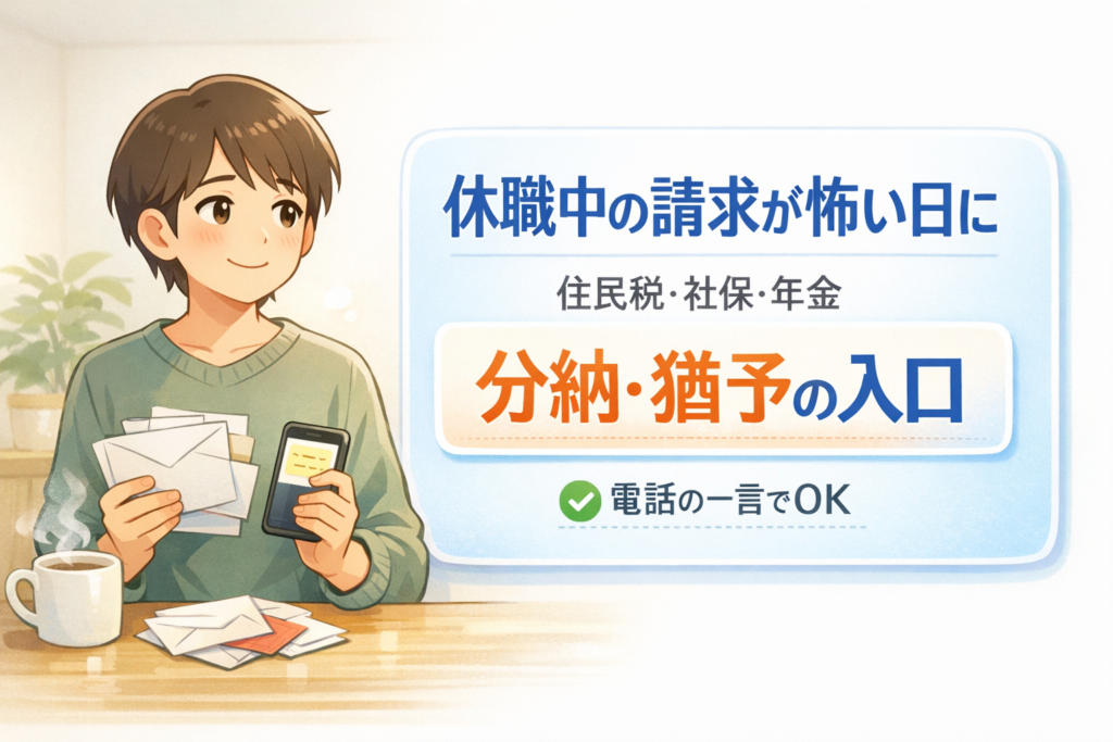 #172.【うつ・抑うつ状態】休職中の住民税・社保が払えない…放置しないための分納・猶予の入口