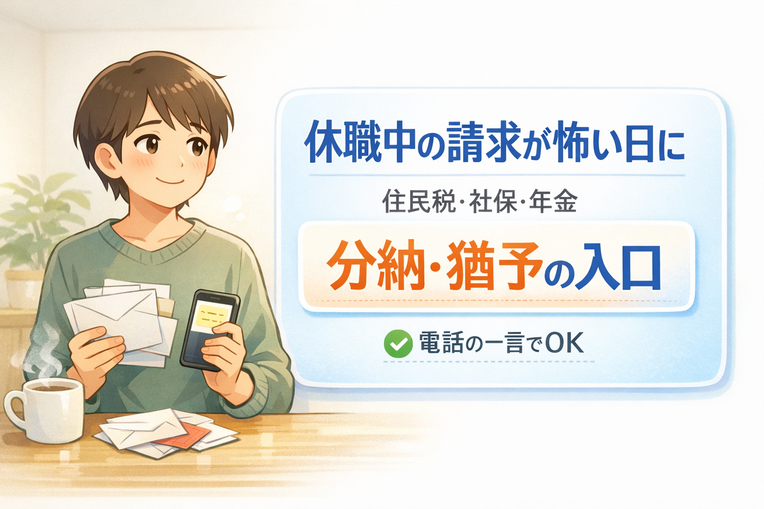 #172.【うつ・抑うつ状態】休職中の住民税・社保が払えない…放置しないための分納・猶予の入口